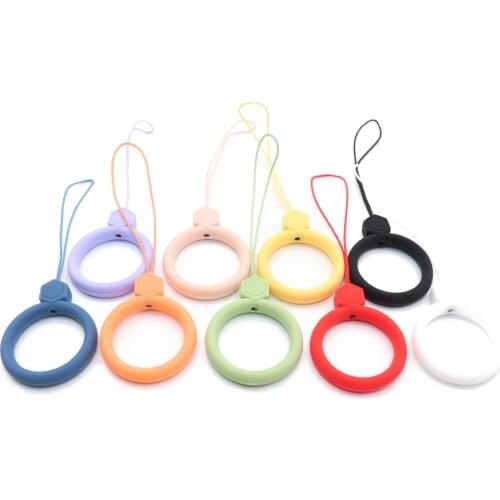 Cute phone strap Silicone Pendant Mobile Phone Straps Anti-lost Ring Lanyard Strap Holder for Huawei Phone USB Disk Keys