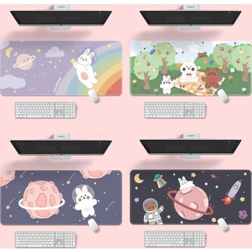 Cute Mouse Pad Super Creative INS Tide Large Game Computer Keyboard Office Long Table Mat Kawaii Desk for Teen Girls for Bedroom
