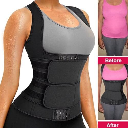 Neoprene Waist Trainer Vest for Women Corset Trimmer Belt Slimming Body Shaper Tummy Control Cincher Workout Girdle Shapewear