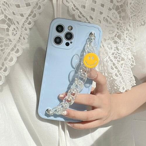 Luxury Cute 3D Wrist Chain Phone case for iphone 12 11 Pro Max XR 11ProMax X XS 7 8 plus SE 2020 Flowers Hanging Chain Cover