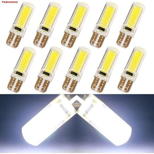 10Pcs/Lot Cool White T10 COB 18SMD Silica LED Interior Bulbs For Car Replacement Lights Trunk Light DC 12V