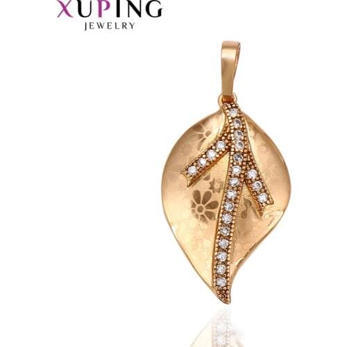 Xuping Temperament Leaf Shaped Fashion Necklace Pendant for Women Man Statement Jewelry Christmas Gifts 31372