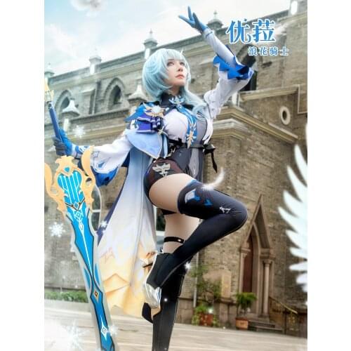 STOCK Game Genshin Impact Cospaly Eula Costume Full Set Of Clothing Amine With Cosplay Womens Clothing 2021 New