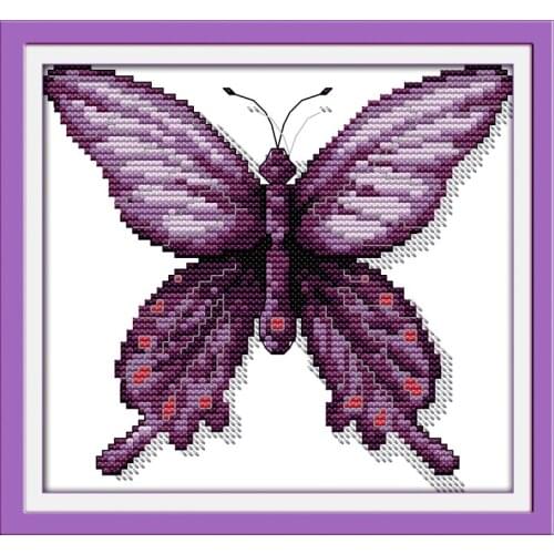 Everlasting Love A Purple Butterfly Chinese Cross Stitch Kits Ecological Cotton Stamped 11CT DIY New Year Decorations For Home