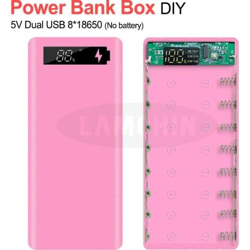 5V/2A Dual USB 8*18650 Power Bank USB Battery Box With Retail Package Charger DIY Case For IPhone11 X Samsung S10 Plus