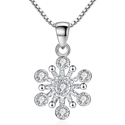 XIYANIKE 925 Sterling Silver 2019 New Charm Crystal Flowersnecklace pendant For Women Wedding Jewelry Accessories Customized