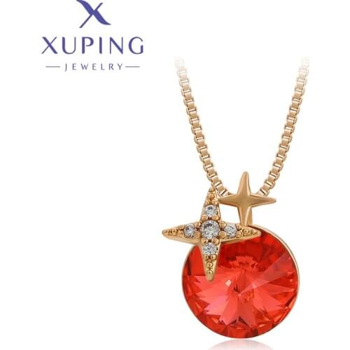Xuping Jewelry Fashion New Charm Crystal Pendant Necklace of Gold Color 810663025