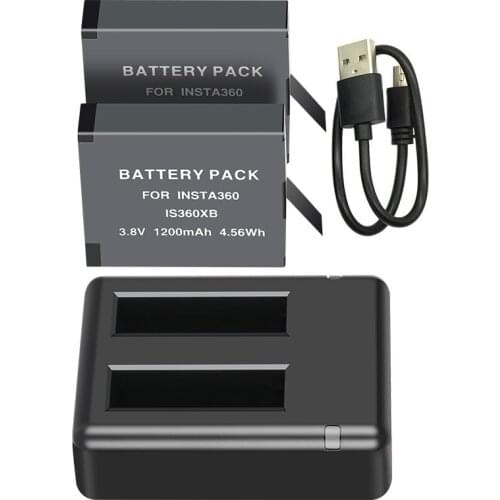 2 Slots/Dual USB Charger / cargador For Insta 360 X Battery Charger Insta 360 One x lithium battery Panoramic camera Accessories