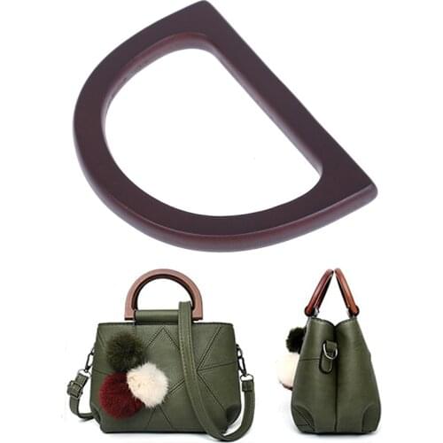 1pc New Fashion Style Wooden Bag Wooden Handle Replacement DIY Handbag Purse Frame Bag Accessories