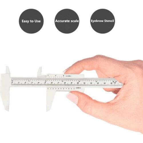 1 Pcs Portable 150MM Plastic Eyebrow Vernier Caliper Tattoo Microblading Ruler Permanent Makeup Eyebrow Tattoo Ruler