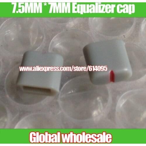 20pcs 7.5MM * 7MM Equalizer Potentiometer Fader plastic cap / hole 4MM gray with red dot