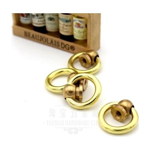 20PCS/LOT Jewelry Chest Gift Wine Music Box Dollhouse Solid Brass Ring Pull Knob Handle