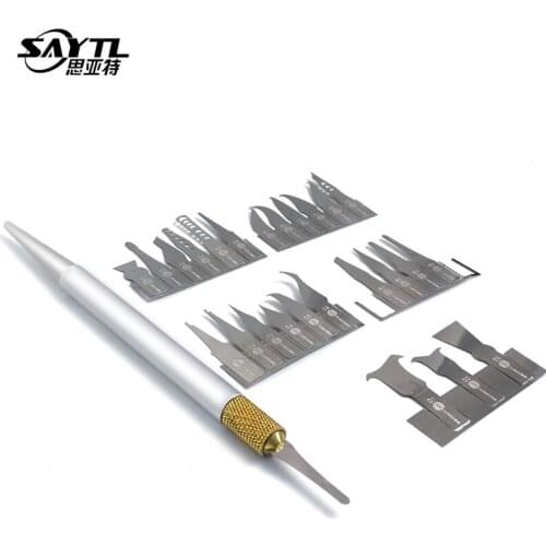 25 in 1 IC Chip Repair Thin Blade CPU NAND Remover BGA Maintenance Knife Remove Glue Disassemble Phone PC Rework Processor Tools