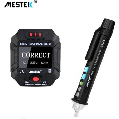 Non-contact AC Voltage Detector Tester Meter 12V-1000v Pen Style Electric Indicator EU Plug Socket Tester Polarity Phase Check