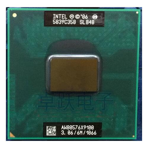 Shipping free Laptop cpu processor Intel original CPU X9100 SLB48 X 9100 SLB48 3.06G/6M/1066 PM45 GM45 P9700