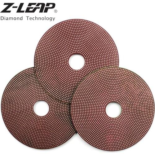 Z-LEAP 4" 3pcs Diamond Polishing Pad Kit Wet Granite Marble Concrete Stone Grinding Disc Fine Flexible Buffing Pad Grit 800-3000
