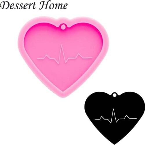 DY0136 Epoxy resin molds Valentines Love shape Keychain Pendant heart Silicone Mold Resin Jewelry