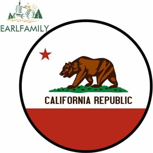 EARLFAMILY 13cm x 13cm For California Republic Flag Bumper Car Stickers DIY Graphics Decal Surfboard Waterproof Body For Car