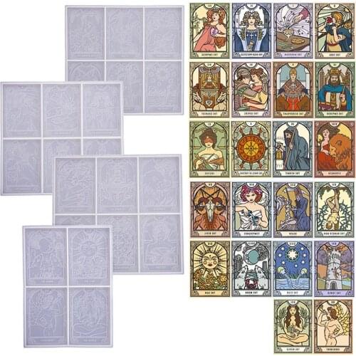 Epoxy Resin Tarot Cards Molds Resin 22 Different Shape Major Arcana Card Casting Silicone Cards Mould Table Board Game DIY Craft