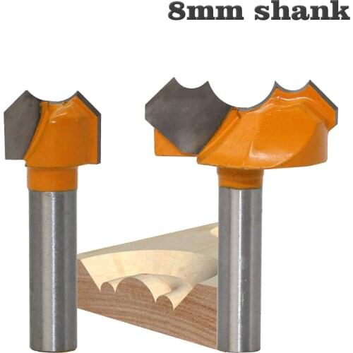 8mm Shank Professional Grade Double Arc Ball Bit Round Over Router Bits Woodworking Engraving Cutter