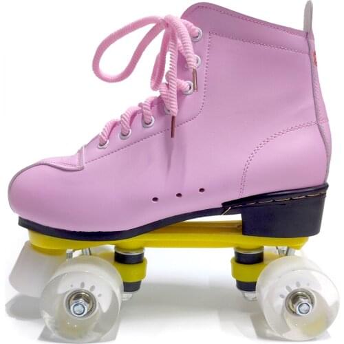 Pink Color Artificial Roller Skates Professional Adult Skating Shoes Sliding Free Skate Size 35-44 With PU Wheel