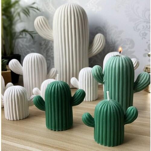 Cactus Silicone Wax Candle Mold Aromatherapy Plaster Mould Handmade Wedding Decoration Candle Mold DIY Gypsum Plaster Mold Craft
