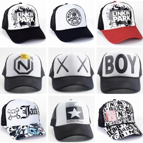 SHATANGJU Summer Adjustable Mesh Snapback Hip Hop Skull Printing Baseball Cap Women Mens Breathable Casual Trucker Sun Hat