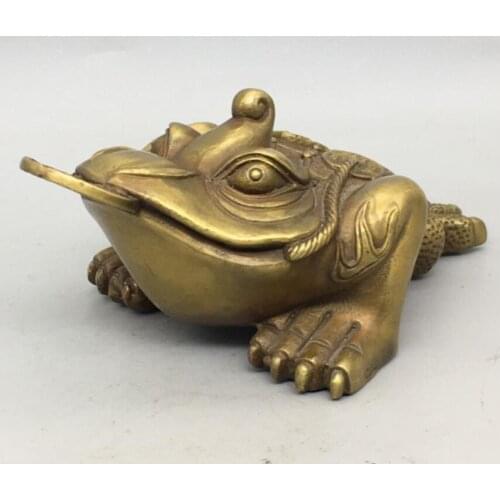 China brass small gold toad crafts statue