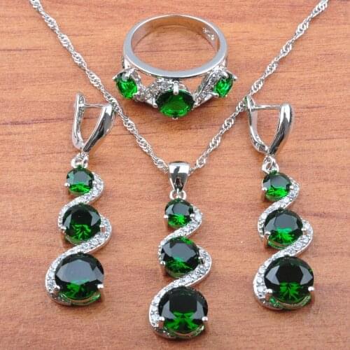 Crystal Jewelry Sets For Women Engagement Wedding Bridal Party Cubic Zircon Earrings Necklace Rings Sets Jewelry Gift JS0138