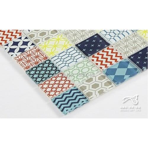 Colorful Mosaic Tiles Crystal Glass Mosaic Tiles for wall for bathroom shower swimming pool DIY decorate 11pcs size 30*30cm