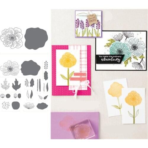 BLOOMS Metal Cutting Dies And Stamps Scrapbooking Stencil for Album Paper DIY Gift Card Decoration Embossing Dies New
