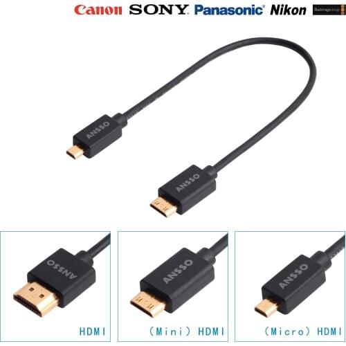 Mini Micro HDMI-compatible Ultra Slim single stabilizer Zhiyun DJI image transmission Mini Micro ultra-short thin cord 4K60P