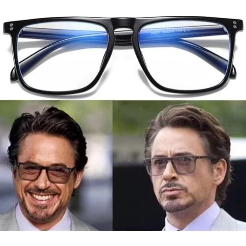 IVSTA Tony Stark Anti Blue Light Computer Glasses Men Big Retro Square Frame Blue Light Blocking Gaming Glasses Steampunk Goggle