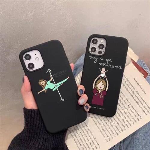Social services psychology Doctors Nurse black TPU soft Case For iPhone 12pro max 11Pro MAX 7 8 XR XS Max 6S Plus SE2020 cover