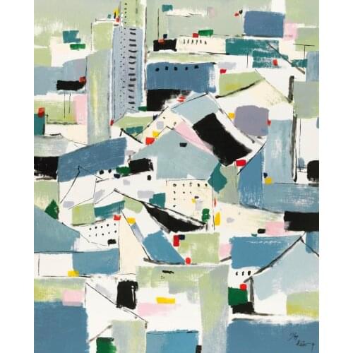 Wu Guanzhong Chinese Impression Lotus Flower Wall Art Painting HD Print Picture on Canvas Home Decoration Living Room