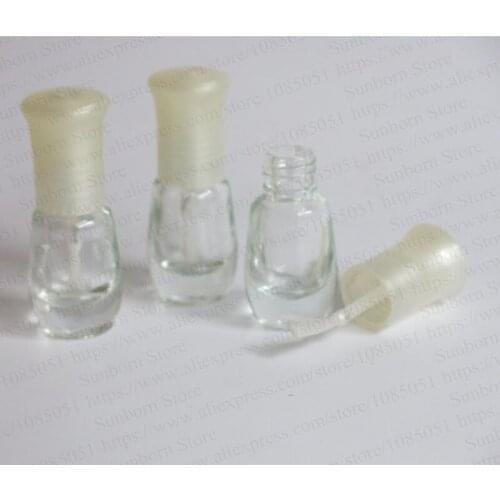 New Product 30 X 3ML lovely nail polish bottle in good quality, 3cc small glass vials with brush lid for nail gel use