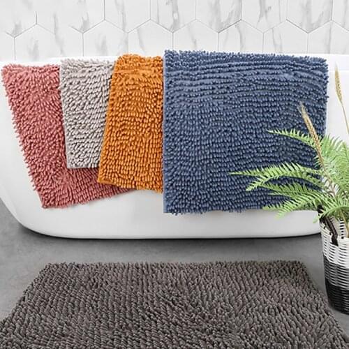 Solid Color Bathroom Mat Non slip Bath Carpets Kitchen Toilet Doorway Rug Thick Carpets Water Absorption Plush Foot Mat