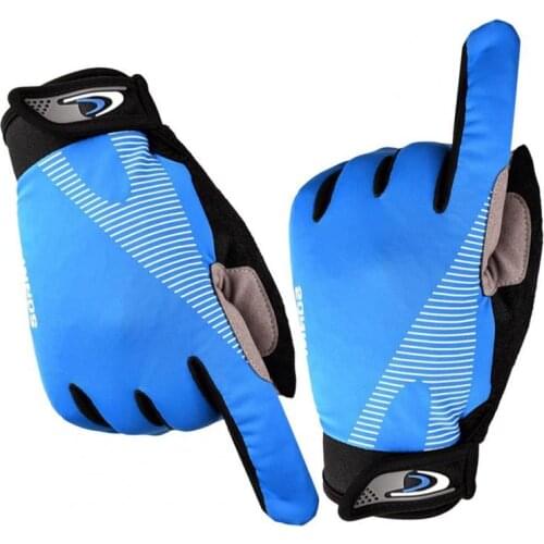 1 Pair Full Finger Gloves Breathable Touch Screen Ice Silk Antiskid Cycling Gloves Climbing Outdoor Sports Travel Cycling Gloves