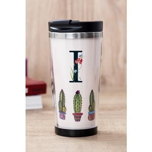 Gift Shop I Letter Cactus Pattern Thermos Cup