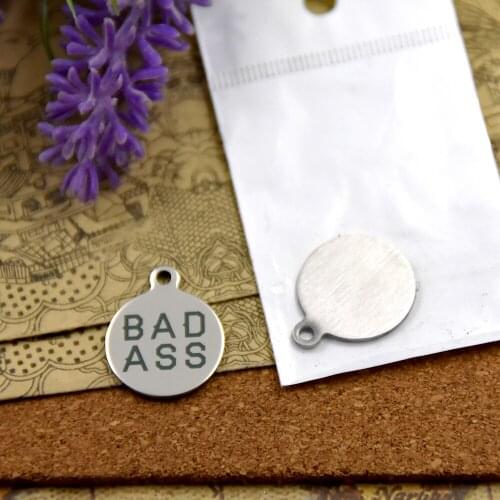 20pcs--stainless steel charms"BAD ASS"5 style for choosing DIY Charms pendants