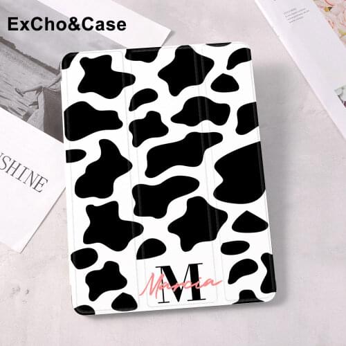 Custom Name Cow Pattern For iPad Air 4 Case 2020 iPad 10.2 Case 7th ​8th Generation iPad 9.7 5th 6th Cover 10.5 Air 1 2 Mini 5