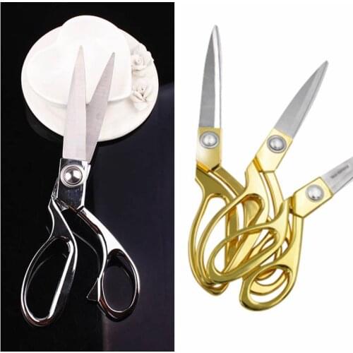 Professional Tailor Vintage High Quality Durable Stainless Steel Scissors Leather Cutter Golden Sharp Needlework Scissors DIY