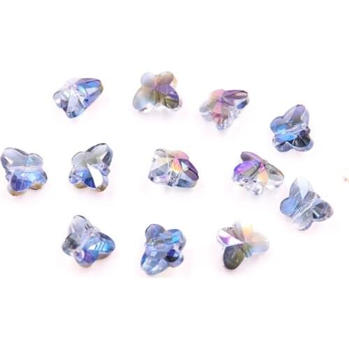 10/20PCS Colorful Butterfly Beads Chandelier Crystals Beads Bracelet Necklace DIY Jewelry Making Home Wedding Decor Accessories