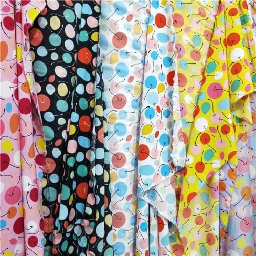 Family Wear Holiday Hawaii Leaf Chiffon Fabric Print Impervious Stretchy Cloth Dressing Shirt Trousers DIY Sewing Fabric