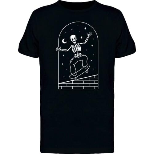 Skeleton Skateboarder Night MenS 2019 Short Sleeve O Neck Casual Print Fashion High Quality Mens Street Wear Tops Tees shirt