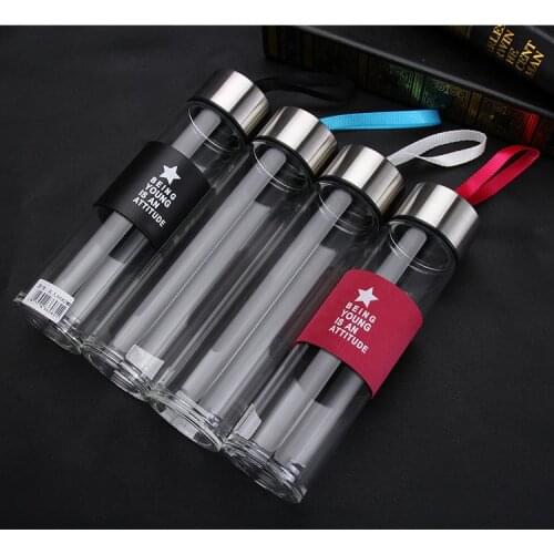 1PC 360ML Glass water bottle with tea infuser sports bootle travel bottles hot selling water bottle KD 1469