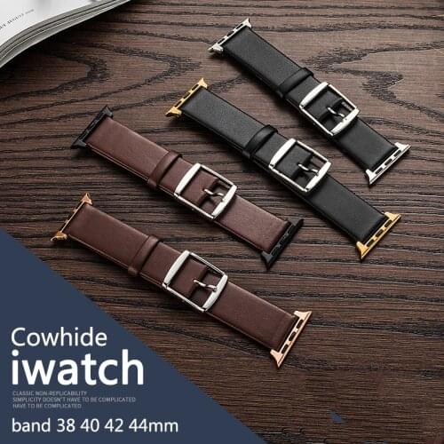 Thin Leather Watch Band for Apple Watch Series 6 SE 4 3 Band 38mm 40mm 42mm 44mm Bracelet for Apple Watch Band Leather Iwatch 5
