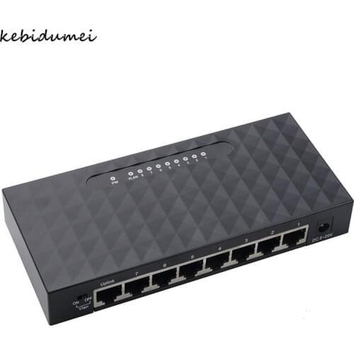 Kebidumei Network 8 Port High Performance Smart Gigabit Switch Switch 8 Port 10/100/1000Base Gigabit Ethernet Network Switch