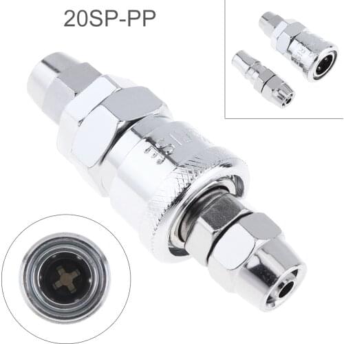 2pcs/set 20SP+PP High Speed Steel Pneumatic Fitting Quick High Pressure Connector with Dual Interface and Telescopic Buckle