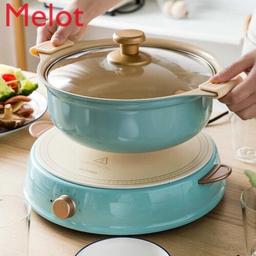 Japanese Small Hot Pot Induction Cooker Special Use Dormitory Household Multi-Functional Non-Stick Pan Enamel Pan